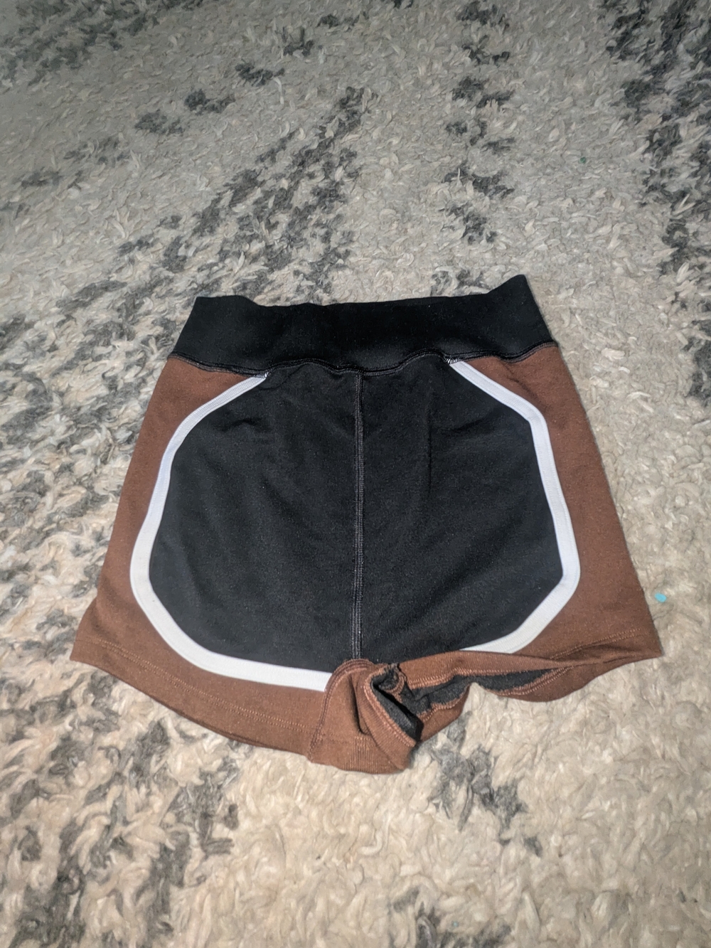 FP Movement by Free People Black and Brown Athletic Shorts with Contrast Trim